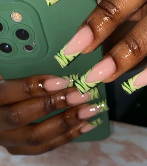 Long Nail Ideas, Green Acrylic Nails, Nail Work, Sassy Nails, Nail Business, Diy Acrylic Nails, Drip Nails, Long Nail Designs, Simple Acrylic