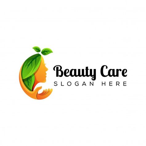 Natural woman beauty care with hand logo... | Premium Vector #Freepik #vector #logo #flower #hand #template Logo Flor, Skin Care Logo, Gradient Logo Design, Hand Template, Beauty Care Logo, Salon Gold, Cosmetics Logo, Spa Girl, Skincare Logo