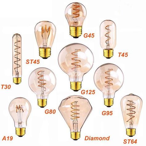 Bulbs Amber Edison Antique LED Light Bulb Lamp Retro Soft Filament Dimmable Industrial Style Flexible LED - Industrial Style Flexible LED in Vintage Curved Style Spiral Filament bulb with  E27 base With modern technology LED /110v  for USA and Canada or 220v for other countryYou will get 1 Edison style LED light bulbs with boxes as photos show. The average life for this bulbs is 40,000hrs. Color Warm white as show. Amber Glass, very attractive antique style. very good for cafe and restaurant des Cheap Lamp, Cement Pendant Light, Decorative Lamps, Filament Bulb Lighting, Edison Lamp, Edison Lighting, Light Bulb Lamp, Lampe Decoration, Dimmable Lamp