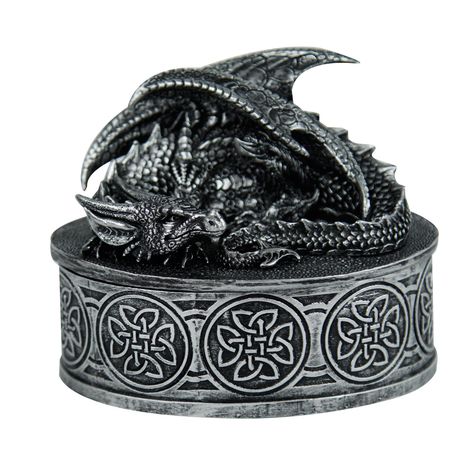 Pacific Giftware Medieval Fantasy Mythical Dragon Lidded Treasure Trinket Box: Amazon.co.uk: Kitchen & Home Sleeping Dragon, Dragon Box, Dragon Dies, Dice Box, Box Chest, Celtic Knotwork, Dragon Lover, Dragon Jewelry, Green Dragon