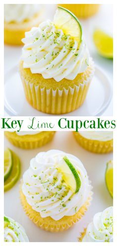 Key Lime Pie Cupcakes Recipe, Tropical Cupcakes Recipes, Summer Cupcakes Flavors, Keylime Cupcake, Desert Catering, Cool Cupcakes Designs, Island Cupcakes, Key Lime Cupcake, Key Lime Pie Cupcakes