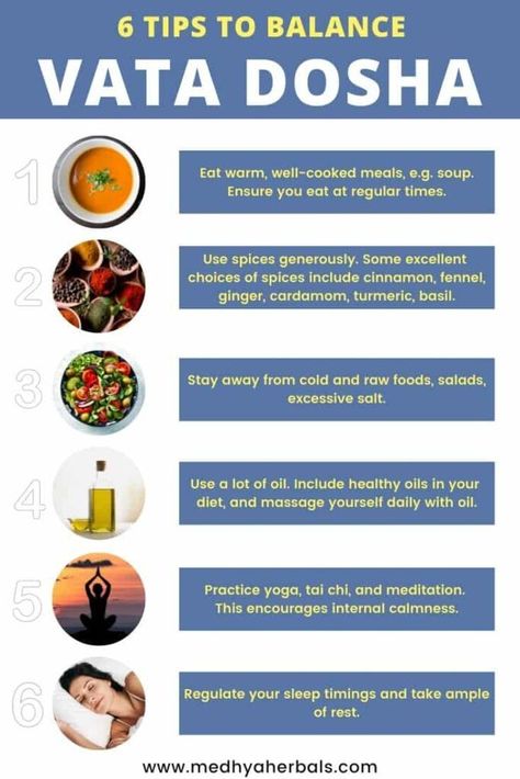 46 Vata Dosha Imbalance Signs | Ayurvedic Diet, Lifestyle, Yoga for Balance How To Balance Vata Dosha, Vata Dosha Daily Routines, Vata Dosha Diet, Vata Ayurveda, Vata Balancing, Vata Diet, Balance Vata, Ayurveda Vata Dosha, Ayurveda Dosha