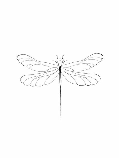 Dragonfly Drawing Tattoo, Minimalist Dragonfly Tattoo, Dainty Dragonfly Tattoo, Unique Minimalist Tattoo, Small Dragonfly Tattoo, Dragonfly Drawing, Learn To Tattoo, Small Dragon Tattoos, Dragonfly Tattoo Design