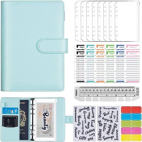 ChangWanna A6 Money Budget Ring Binder - Money Saving Wallet Organiser Binder with Pockets, Cash Stuffing Budget Wallet Planner Binder with Cash Envelope, Money Folder Wallet Organiser for Cash Saving : Amazon.co.uk: Stationery & Office Supplies Money Saving Wallet, Money Folder, Budget Planner Book, Envelope Money, Budget Wallet, Planner Wallet, Binder Notebook, Cash Envelope Wallet, Budget Goals