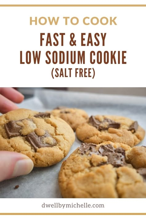 Salt Free Desserts, No Sodium Cookies, Low Sodium Peanut Butter Cookies, No Salt Cookie Recipes, Low Sodium Recipes Desserts, Low Sodium Baking Recipes, Low Sodium Dessert Recipes Baking, Sodium Free Snacks, Salt Free Dessert Recipes