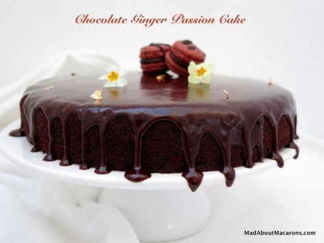 Chocolate Ginger Passion Cake Passion Cake, Chocolate Chip Frosting, Ginger Chocolate, Cake Slicer, Dark Chocolate Cake, Ginger Cake, Types Of Chocolate, Dark Chocolate Cakes, Candied Ginger