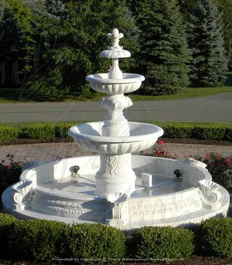 Limestone Fountain, Water Fountain For Home, Marble Fountain, Water Fountain Design, Taman Air, Garden Water Fountains, Fountain Design, Stone Fountains, Fountain Feature