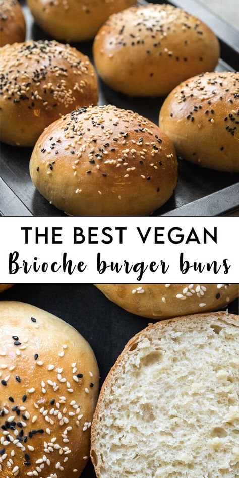 Vegan Buns Recipe, Vegan Burger Buns, Vegan Brioche, Brioche Burger Buns, Burger Buns Recipe, Vegan Bread Recipe, Gourmet Burger, Wedges Recipe, Burger Night