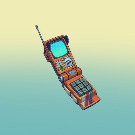 ArtStation - Cell phones, Alexandrin Damascan Creative Department, Sci Fi Props, Props Concept, Props Art, Retro Gadgets, Arte Robot, Game Props, Arte Cyberpunk, Robot Concept Art