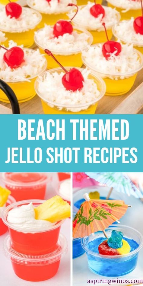 Spice Up Your Summer with These Amazing Pool & Beach Inspired Jello Shots | Pool & Beach Inspired Jello Shots | Jello shots perfect for summer | Jello shots for pool parties | jello shots for beach themed parties #Jello #JelloShots #JelloShotRecipe #BeachJelloShots #PoolThemedJelloShots Tiki Jello Shots, Pirate Jello Shots, Ocean Jello Shots, Bachelorette Jello Shot Ideas, Pool Party Shots, Tropical Jello Shots, Hello Shots Recipes, Summer Jello Shot Recipes, Summer Shots Recipes