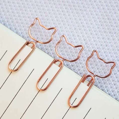 Cat design Paper Clip Rose Gold Creative Paper Clip cat Shape Clip Bookmark School Stationary Office Clip Paperclips Metal _ - AliExpress Mobile Cat Paper, Clip Bookmark, Binding Supplies, Stationary School, Design Paper, Documents Organization, Kawaii Stationery, Page Marker, Paper Clips