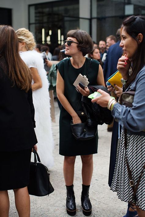 On the Scene….At MSGM, Milan (via Bloglovin.com ) Hey Cutie, Pink Portrait, Black Uniform, Bob Black, The Sartorialist, Celebrity Tattoos, Shift Dress Black, Black Dresses, The Scene