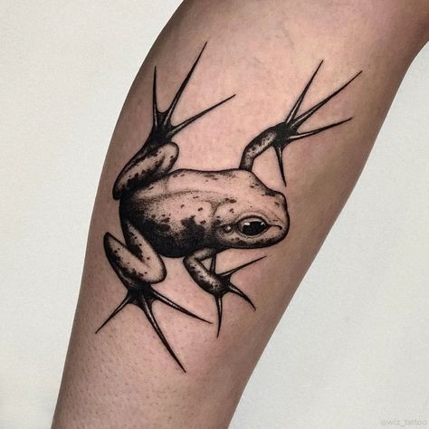 Tattoos Black And White, Negative Space Tattoo, Cupid Tattoo, Tattoo Black And White, Black Frog, Frog Tattoo, Skin Paint, Epic Tattoo, Frog Tattoos