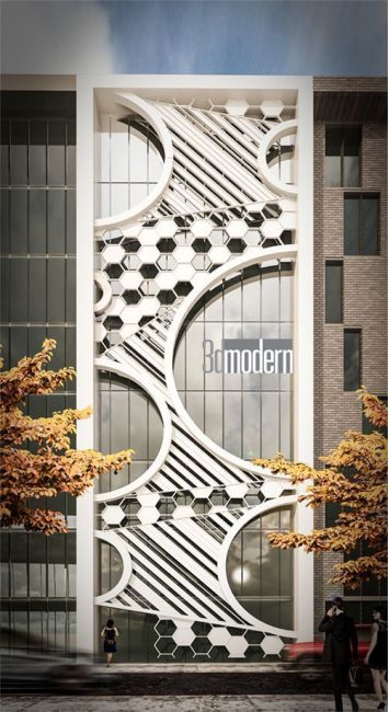 Facade Design Ideas, Residence Architecture, Luxury Building, Facade Pattern, Facade Ideas, Retail Facade, Commercial Design Exterior, Metal Facade, Modern Architecture Design