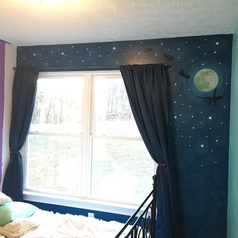 Neverland Bedroom, Peter Pan Room, Peter Pan Bedroom, Nursery Paint, Neverland Nursery, Peter Pan Nursery, Baby Wishes, Nursery Wall Murals, Nursery Mural