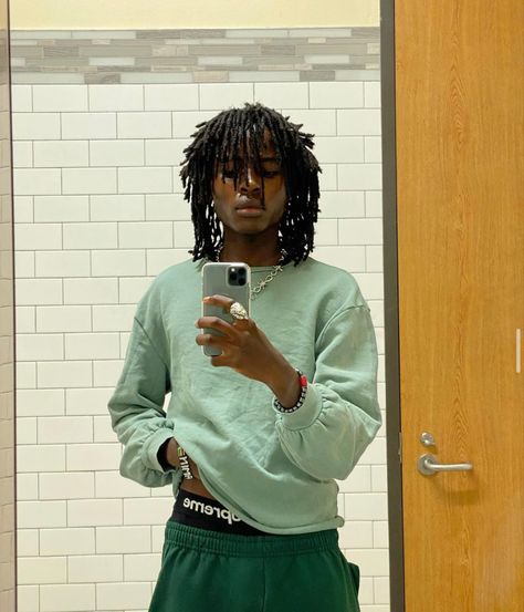 Alt Black Boy, Loc Styles For Men, Dreadlock Hairstyles For Men, Drip Drip, Dread Hairstyles, Mens Outfit Inspiration, Dreadlock Hairstyles, Black Pride, Hair Reference