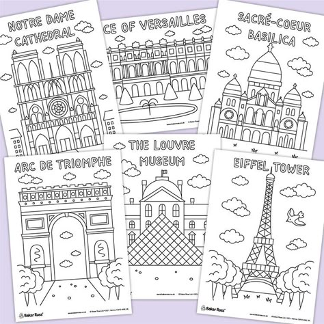 France Dot Marker Pages, French Coloring Pages, France Art Projects For Kids, Paris Crafts For Kids, Country Worksheet, Paris Craft, France Craft, Elementary History, History Printables