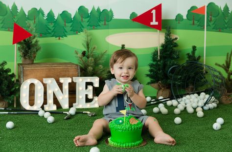 Golf Cake Smash, Golf First Birthday, Golf Theme Party, Cake Smash Theme, Golf Cake, Golf Birthday Party, First Birthday Pictures, Twin First Birthday, Golf Party