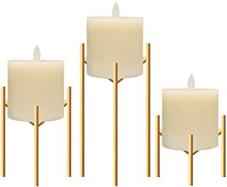 Amazon.com: gold metal candle holder: Home & Kitchen Fireplace Candlesticks, Fireplace Candelabra, Gold Table Decorations, Gold Candlesticks, Wire Candle Holder, Wood Pillar Candle Holders, Black Candlesticks, Fireplace Living Room, Gold Candle Sticks