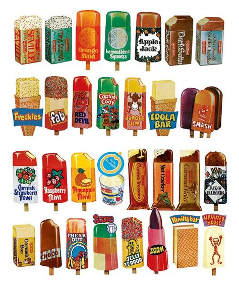 ices Ice Lolly, Wallpaper Tumblr, Illustration Food, Food Drawing, Vintage Recipes, Food Illustrations, Seville, Vintage Ads, Popsicles