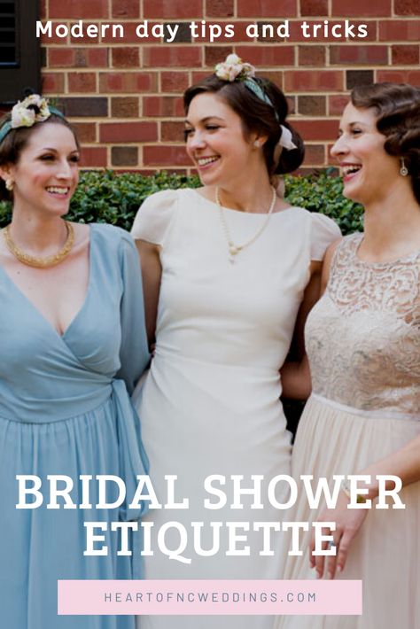 Old rules about bridal shower etiquette are out the window! Here are modern practices that are used to celebrate the bride-to-be and shower the couple with love! NC wedding inspo. Wedding Shower Etiquette, Bridal Shower Etiquette, Southern Style Wedding, Couple Wedding Shower, Bride Shower, Wedding Guest List, Spring Wedding Inspiration, The Wedding Date, Nc Wedding