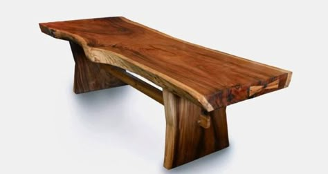 Live edge furniture is one of the fastest growing trends in the furniture industry. It's just perfect to bring an element of nature into your home. Live Edge Wood Furniture, Wood Slab Dining Table, Live Edge Bench, Woodsy Decor, Wood Slab Table, Diy Halloween Decor, Live Edge Furniture, Live Edge Coffee Table, Log Furniture