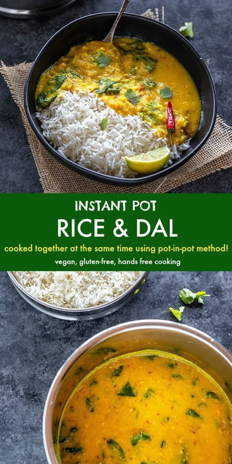 Instant Pot Vegetarian Recipes, Rice And Dal, Dhal Recipe, Veggie Curry, Instant Pot Vegetarian, Instant Pot Rice, Food Rice, Dal Recipe, Kale Recipes