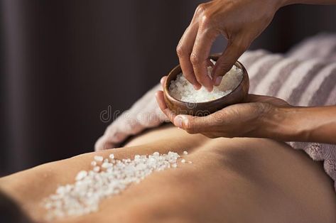 Body scrub with salt at spa. Masseuse hands doing massage on woman`s back at bea , #sponsored, #Masseuse, #hands, #massage, #spa, #Body #ad Diy Spa Recipes, Natural Medicines, Spa Recipes, Best Body Scrub, Spa Box, Body To Body, Coffee Body Scrub, Yoga Beginners, Health Spa