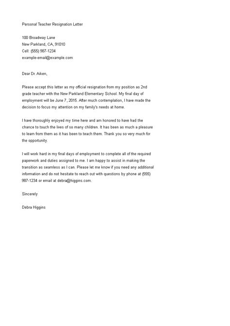 Personal Teacher Resignation Letter - How to write a Personal Teacher Resignation Letter? Download this Personal Teacher Resignation Letter template now! Teacher Resignation Letter, Letter Of Resignation, Resignation Letter Template, Lettering Download, Write A Letter, Resignation Letter, Letter Template, Letter Templates, A Letter