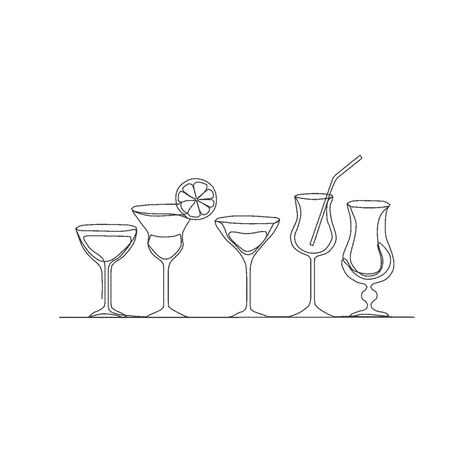 Single Line Embroidery, Cocktail Line Art, Cocktail Line Drawing, One Line Embroidery, Cocktail Embroidery, Martini Glass Embroidery, Line Embroidery Design, Cocktail Napkin Embroidery, Line Embroidery