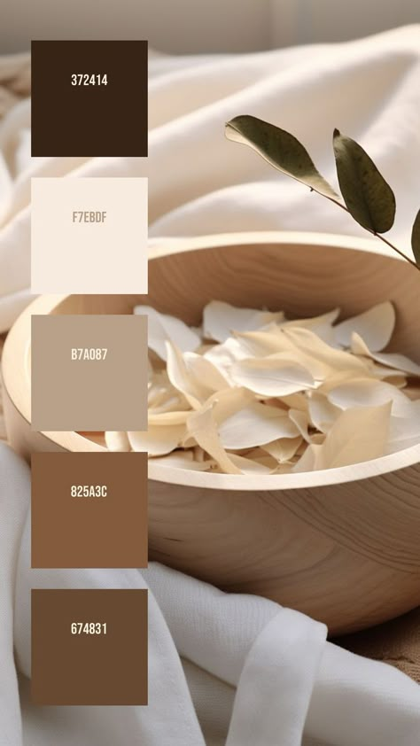 Colors:
372414
F7EBDF
B7A087
825A3C
674831 Earth Colour Palette, Large Wooden Bowl, Pale Beige, Botanical Elements, Muted Green, Beige Tones, Earth Color, Wooden Bowl, Good Notes