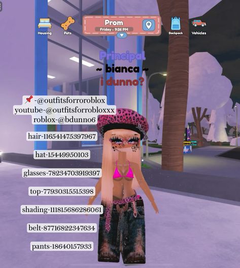 bayside highschool outfit codes roblox. #roblox #outfitcodes #robloxcodes #y2k #fitcodesroblox #codesroblox #baddie #aestheticfits #robloxbaddie #outfitsforroblox #support #fitsroblox #codesforroblox #outfitcodesforroblox  #berryavenue #baysidehigh #codes #matchingoutfitcodes #matchingset  #contentcreator #content #follow #giveaway #followmyroblox #giveawaycontest #followmyroblox Outfit Codes, Roblox Roblox, Video Games, Shades, Coding, Hats, Pants, Hair, Video Game