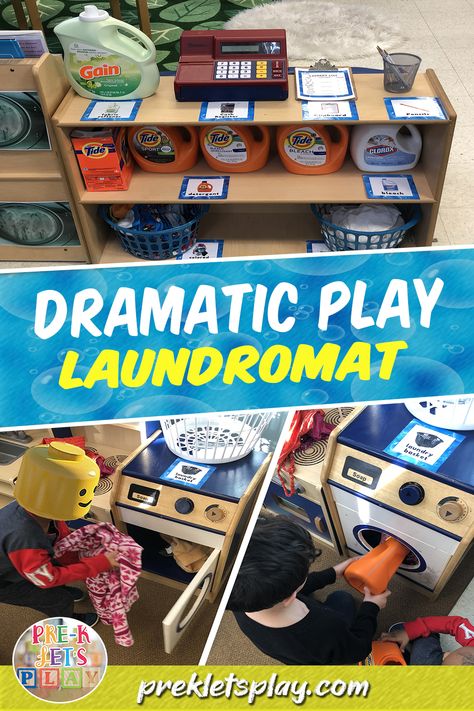 Laundry Dramatic Play, Preschool Clothes, Dramatic Play Centers Preschool, Clothes Study, Creative Curriculum Preschool, Clothing Study, Play Printables, Dramatic Play Themes, Dramatic Play Printables