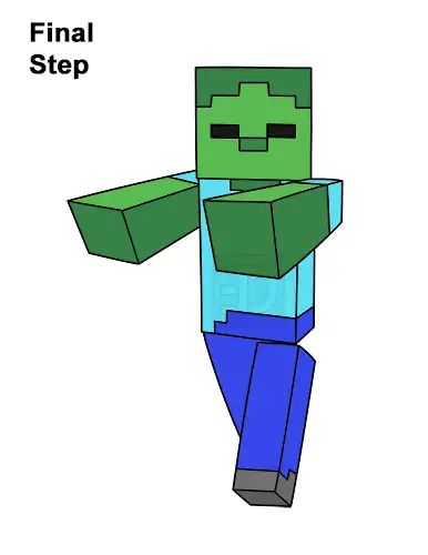 How To Draw Minecraft Characters, Draw Minecraft, Minecraft Zombie, Minecraft Characters, Minecraft Videos, New Drawing, Learn How To Draw, Drawing Tutorials, Video New