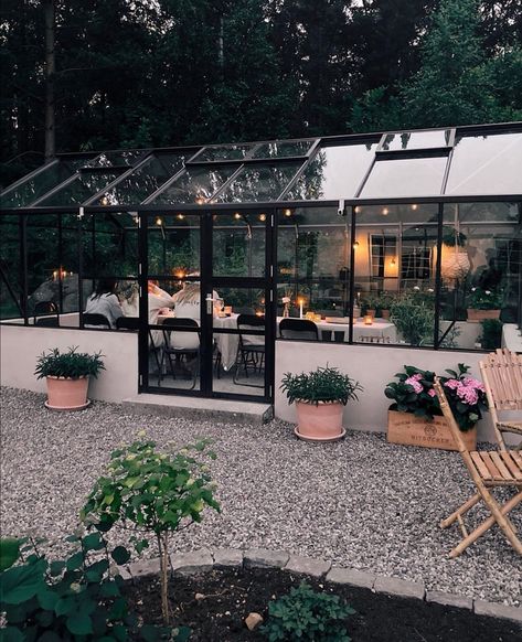 The Glass House, Home Greenhouse, Outdoor Dining Room, Backyard Greenhouse, Have Inspiration, The Greenhouse, Greenhouse Gardening, Glass House, Outdoor Rooms