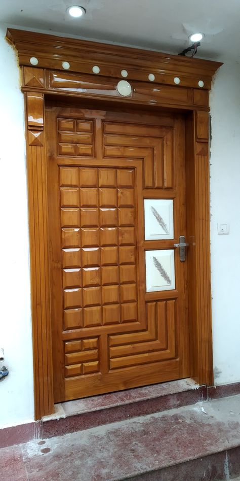 Main Door Border Design Entrance Modern, Sagwan Wood Single Door Design, Main Door Border Design Entrance, Chokhat Design Door, Main Door Border Design, Teak Wood Main Door Design Entrance Indian, Making Doors, Main Door Design Photos, Door Design Ideas