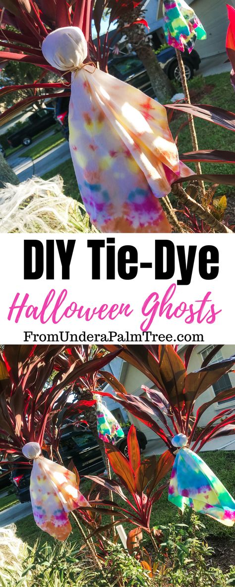 DIY Tie Dye Halloween Ghosts < From Under a Palm Tree Elder Activities, Tie Dye Halloween, Craft For Halloween, Ghost Craft, Diy Tie Dye, Ghost Crafts, Halloween Scavenger Hunt, Halloween Crafts For Toddlers, Tie Dye Kit