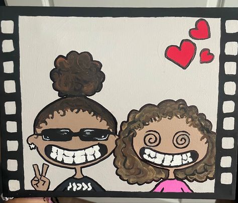 photobooth bestie cartoon painting |MADEBYLILI| inspired by june drawings Photobooth Drawing, June Drawings, Cartoon Paintings, Cartoon Painting, Canvas Art Painting, Photo Booth, Room Ideas, Art Painting, Canvas Art