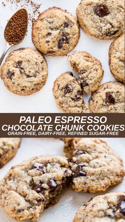 Paleo Monster Cookies, Paleo Pastries, Morning Snacks, Paleo Deserts, Espresso Dessert, Paleo Friendly Desserts, Paleo Recipies, Paleo Chocolate Chip Cookies, Autoimmune Diet