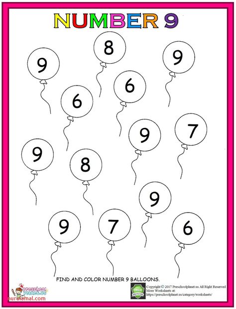 Printable Preschool Worksheets Number 9 – Nurul Amal Number 9 Worksheet, Number Worksheets Kindergarten, Preschool Number Worksheets, Worksheet Preschool, Letter Worksheets For Preschool, 20 Number, Fun Worksheets For Kids, Activity Worksheet, Counting Worksheets