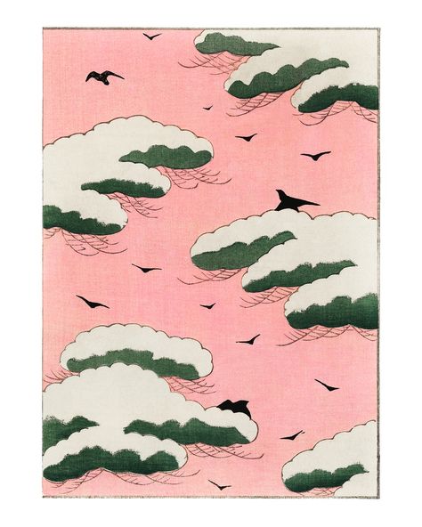 Pink sky vintage illustration by Watanabe Seitei. Digitally enhanced by rawpixel. | premium image by rawpixel.com / HwangMangjoo Japan Illustration, Japanese Illustration, Poster Shop, Online Posters, Paul Gauguin, Japanese Poster, Illustration Vintage, Art Japonais, Japan Design