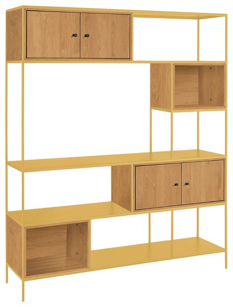 Foshay Media Bookcase with Storage Inserts - Modern Storage and Entryway Furniture - Room & Board Foshay Bookcase, Media Bookcase, Bookcase Wall Unit, Veneer Door, Entryway Cabinet, Wood Insert, Bookcase Wall, White Oak Wood, Media Cabinet