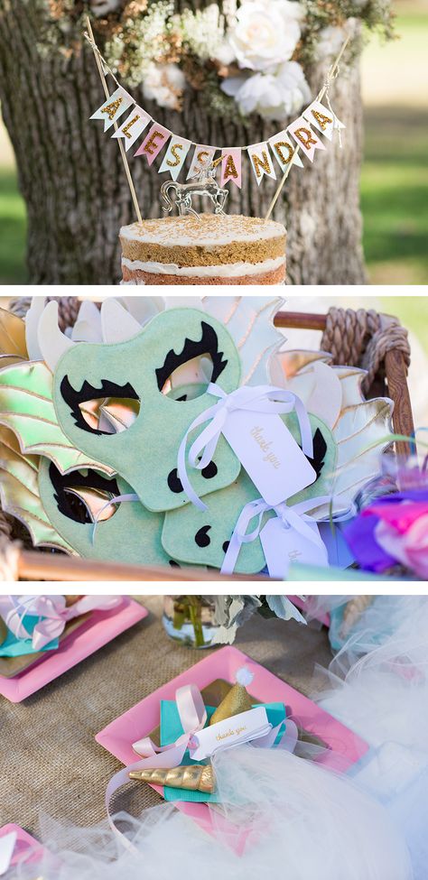 dragon and unicorn masks Dragons And Unicorns, Princess And Dragons Birthday Party, Mythical Birthday Party Ideas, Mythical Creatures Birthday Party, Unicorn Forest Party, Dragons And Unicorns Birthday Party, Dragons And Unicorns Party, Magical Creature Birthday Party, Unicorns And Dragons Party