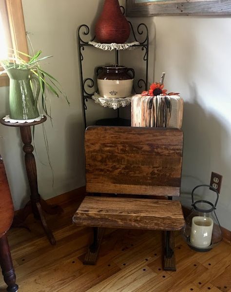 Old School Desk Repurpose, Old School Desk Ideas, Old School Desk, Nextdoor App, Pvc Crafts, Antique School Desk, Old School Desks, Vintage School Desk, School Desk