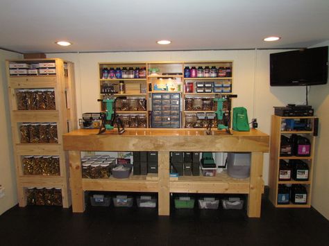 Official Reloading Bench Picture Thread - Now with 100% more Pictures! - Page 76 - AR15.COM Reloading Station, Reloading Table, Reloading Bench Plans, Reloading Room, Reloading Bench, Small Workspace, Hunting Room, Garage Work Bench, Safe Room