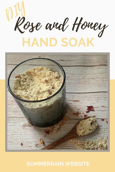 Get ready for a game changer with this Honey and Rose Milk Hand Soak. I am terrible to my hands and trust met they are letting me know it. The cold weather, hand sanitizer and a ridiculous amount of washing has them really dried out right now. To combat this, I formulated a skin loving hand soak. Just a few minute soak followed with a moisturizer makes all the difference. Hand Soak For Manicure, Manicure Pedicure At Home, Scrub Ideas, Pedicure Soak, Hand Soak, Nail Soak, Rose Milk, Pedicure At Home, Diy Roses