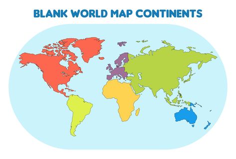 Map Of The World Printable, Free Printable World Map, Blank World Map, World Map Outline, Continent Map, World Map Continents, World Map With Countries, World Map Printable, Continents And Oceans