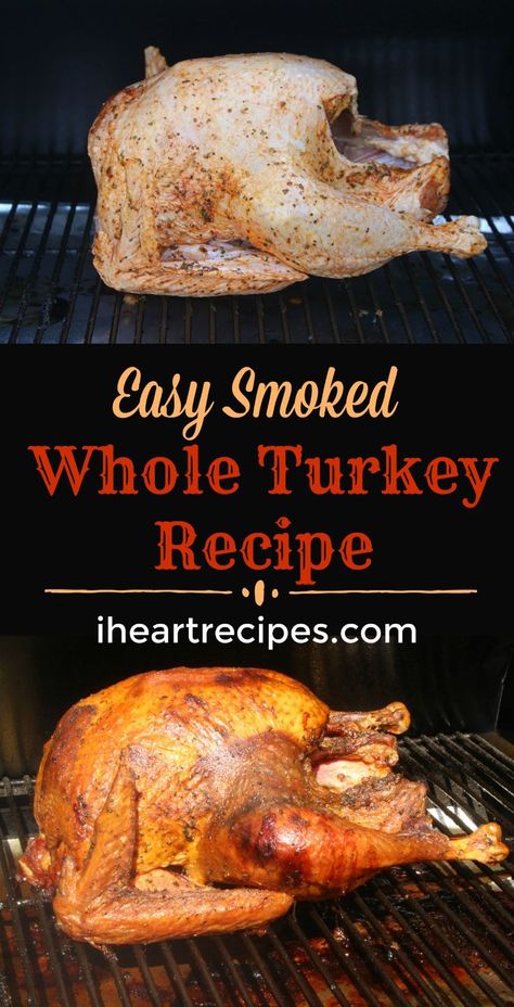 Smoked Turkey Recipes Thanksgiving, Masterbuilt Smoked Turkey, Smoked Whole Turkey, Traeger Cooking, Whole Turkey Recipes, I Heart Recipes, Smoked Turkey Recipes, Heart Recipes, Grilled Turkey