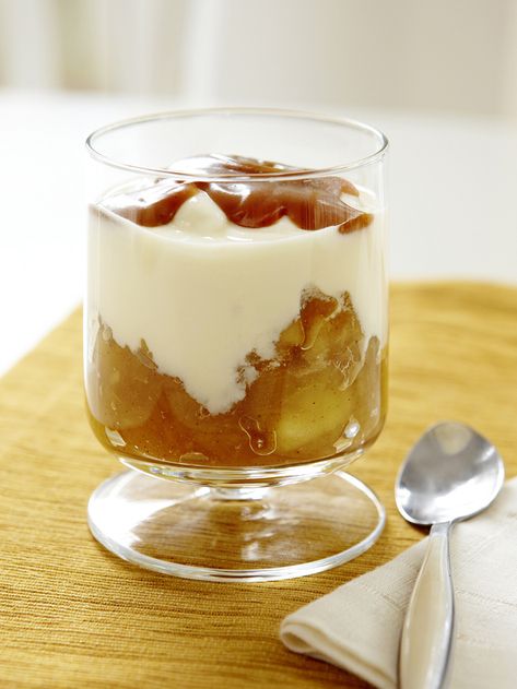 Homemade Yogurt with Apple Compote from #FNMag #myplate #fruit #dairy Apple Compote Recipe, Apple Compote, Fall Apple Recipes, Food Network Chefs, Compote Recipe, Homemade Yogurt, Fall Apples, Healthy Fall, No Cook Desserts