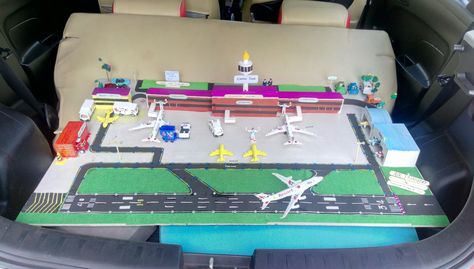 Airport model using foam board for kids school project Airport Tower, Paper Train, Theme Poster, Airplane Crafts, College Projects, Wooden Items, Child Art, Board For Kids, Diy Crafts Hacks